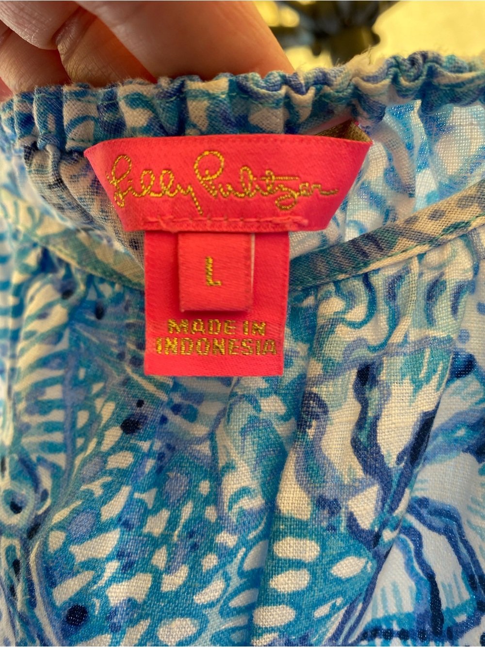 Lilly Pulitzer Linen dress, size L, Gorgeous and so comfortable. - Picture 3 of 4